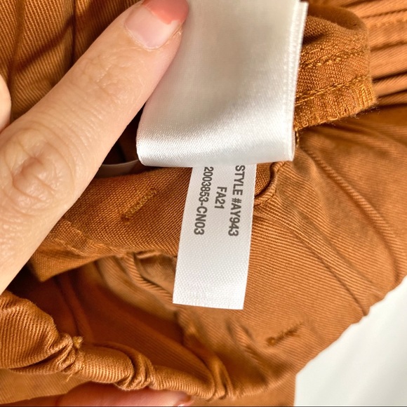 J Crew Pants Wide Leg Pull On Chino Orange Rust High Rise Full Length Size Small - Picture 12 of 15
